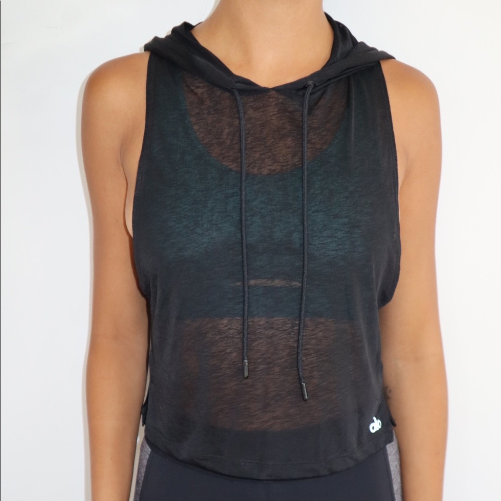 Alo Sheer Tank Hoodie